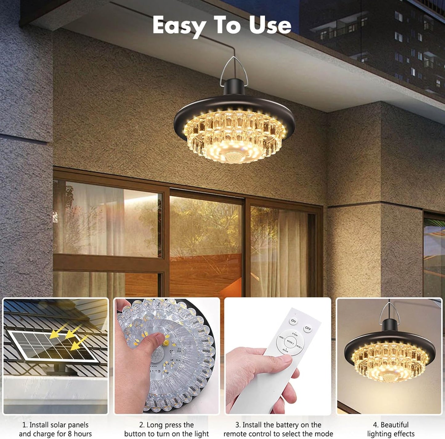 Solar Shed Light Indoor Outdoor, Upgrade 248 LED Motion Sensor Pendant 2700K-6500K,Automatic Charging Patio Decor with Twilights Sensors Sensing Garden Chandelier