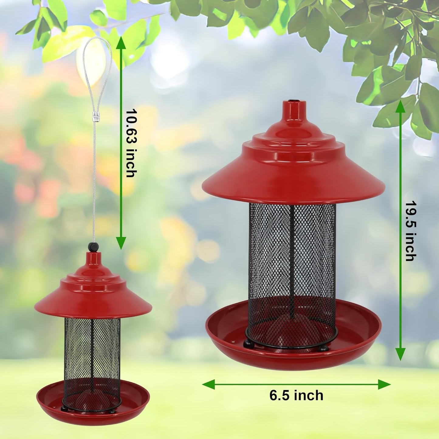 Metal Roof Bird Feeder - Chew Proof for Outdoor Hanging Wild Bird Seed