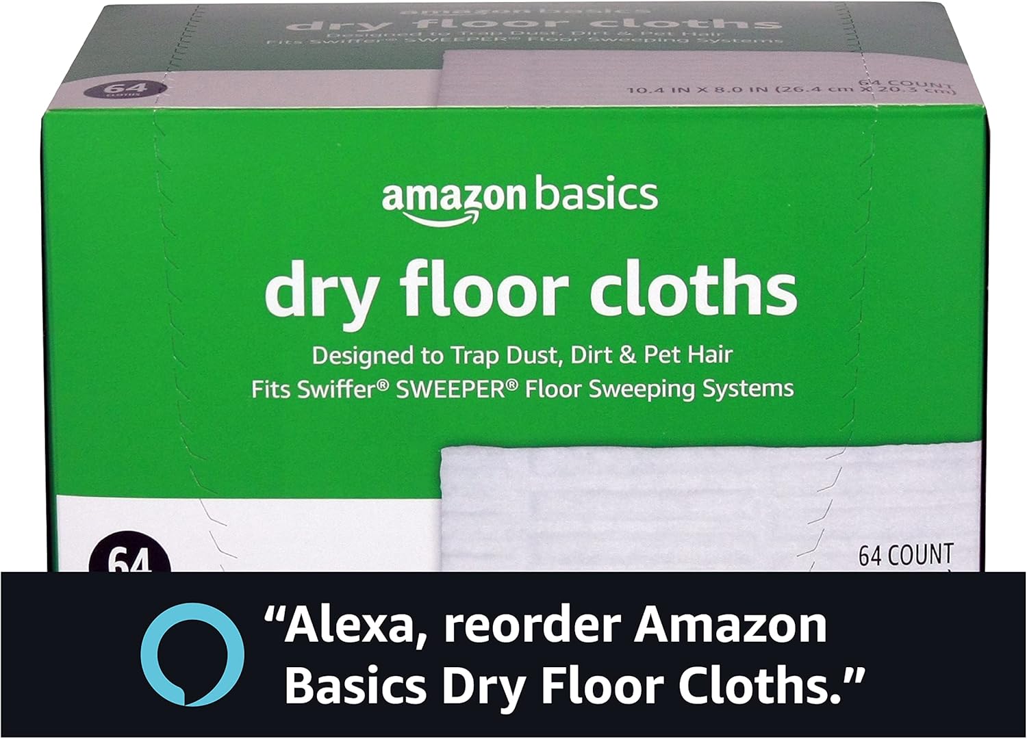 Amazon Basics Dry Sweeping Cloths for Floor Cleaning, Pet Hair, Dust, 