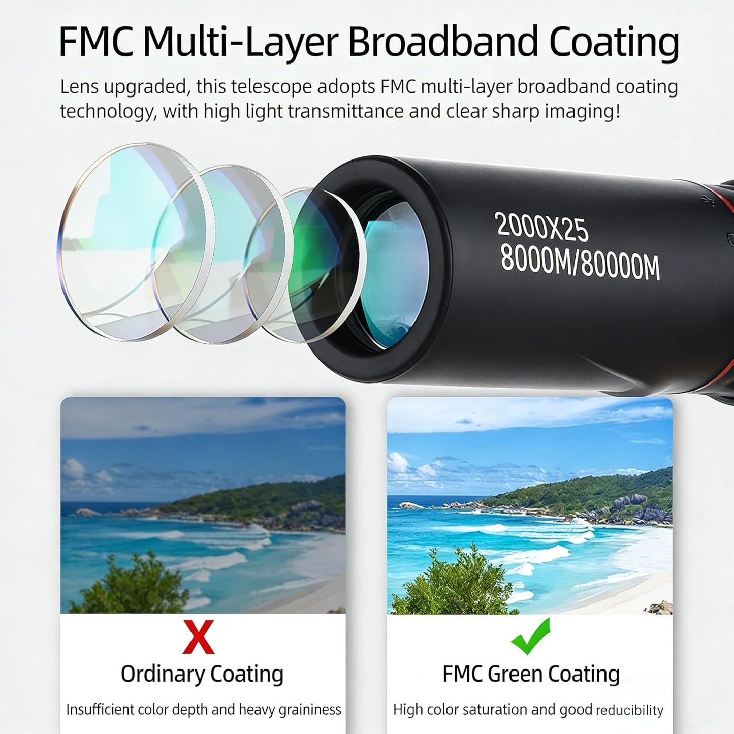 Mini Monocular Telescope, 25X High Definition HD with Multilayer Coating, Waterproof & Compact Design for Adults & Kids, for Hiking, Bird Watching, Concert, Travel and Outdoor Observation
