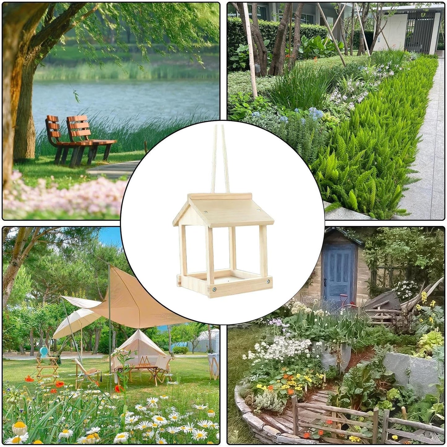 Window Bird Feeder, Wooden Heavy Duty, Weather Resistant Feeder with Sturdy Design, Hummingbird Feed with Easy Mount, Bird Feed for Finch Sparrows Chickadees Wildlife Garden Yard Backyard Balcony