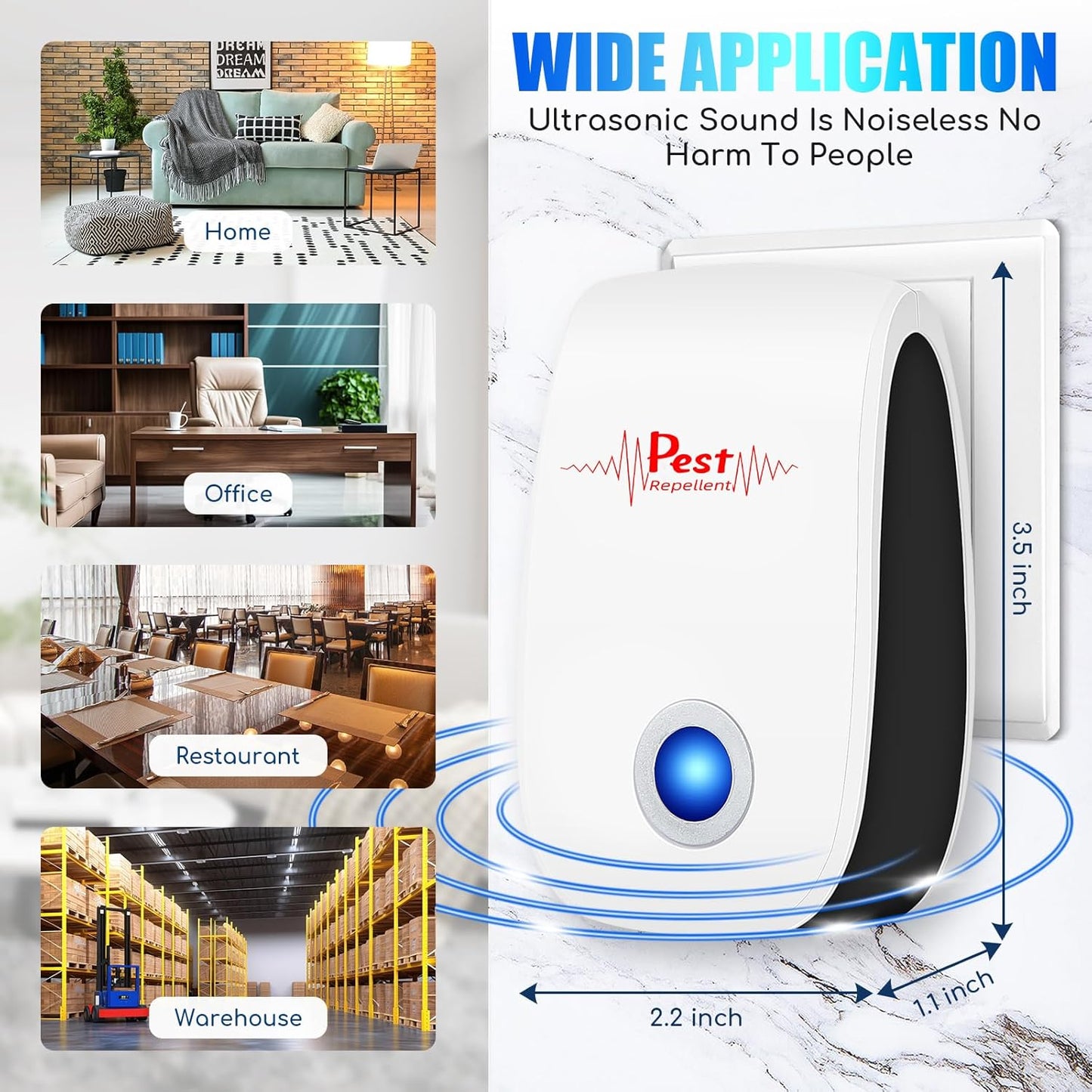 2026 10Pack Ultrasonic Pest Control Repeller Electronic Mouse Repellen