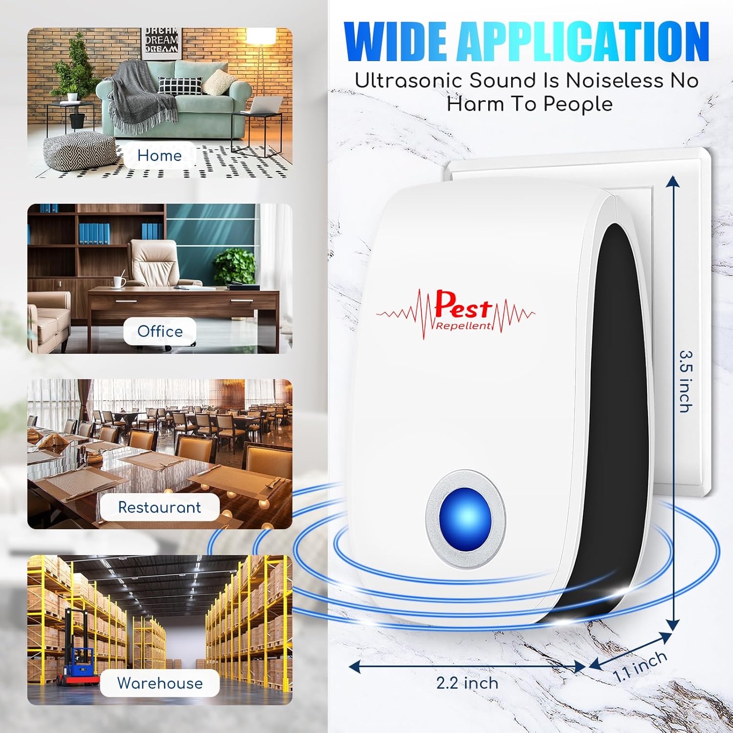 2026 10Pack Ultrasonic Pest Control Repeller Electronic Mouse Repellen