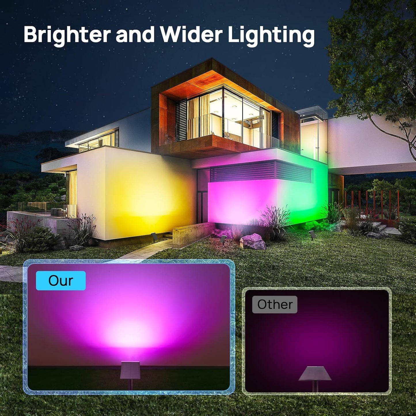 Consciot Solar Spot Lights Outdoor, Adjustable 170° Solar Outdoor Ligh