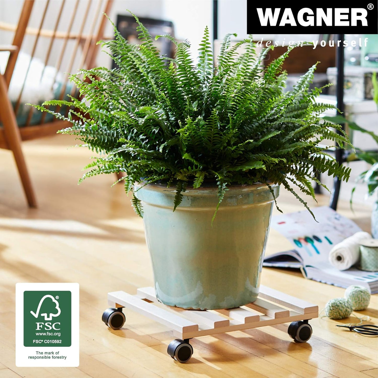 Wagner System 20043801 Multi-Roller Paletti Gardening Wagon, Nature