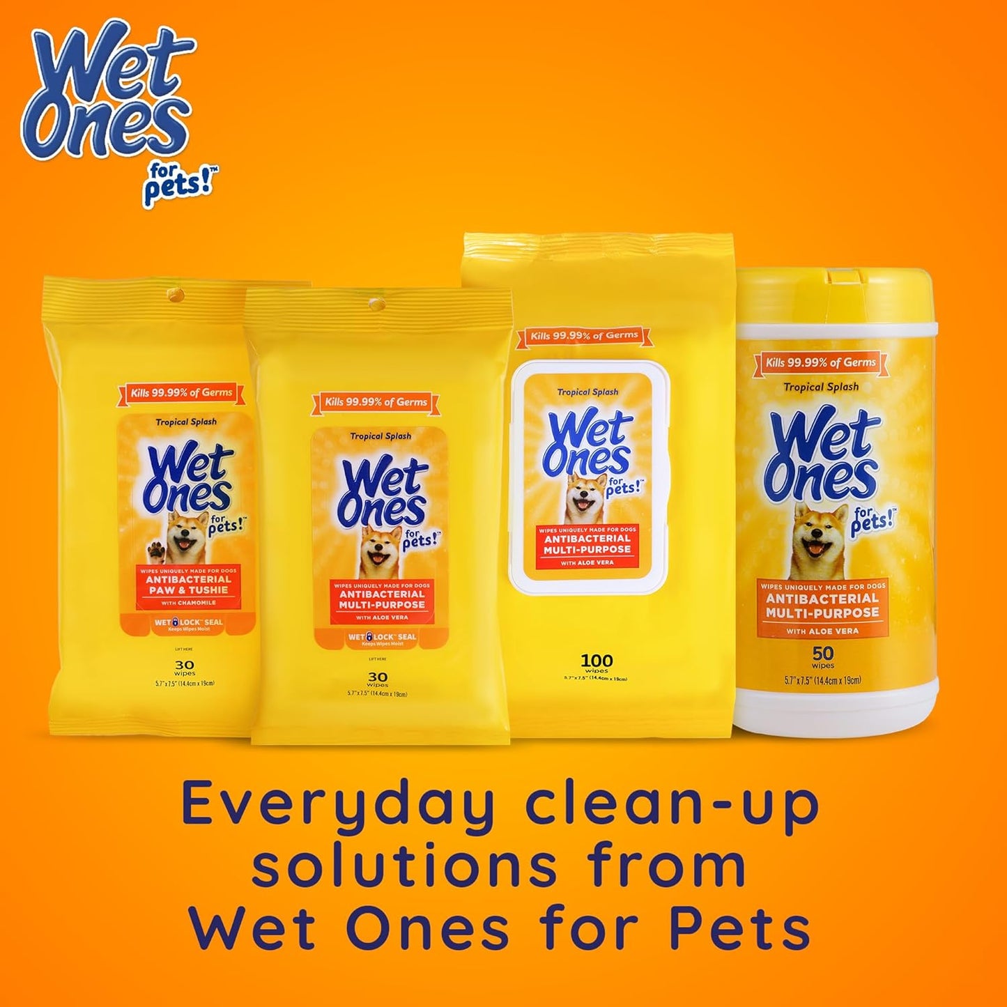 Wet Ones for Pets Antibacterial Dog Paw Cleaner with Built-in Scrubber