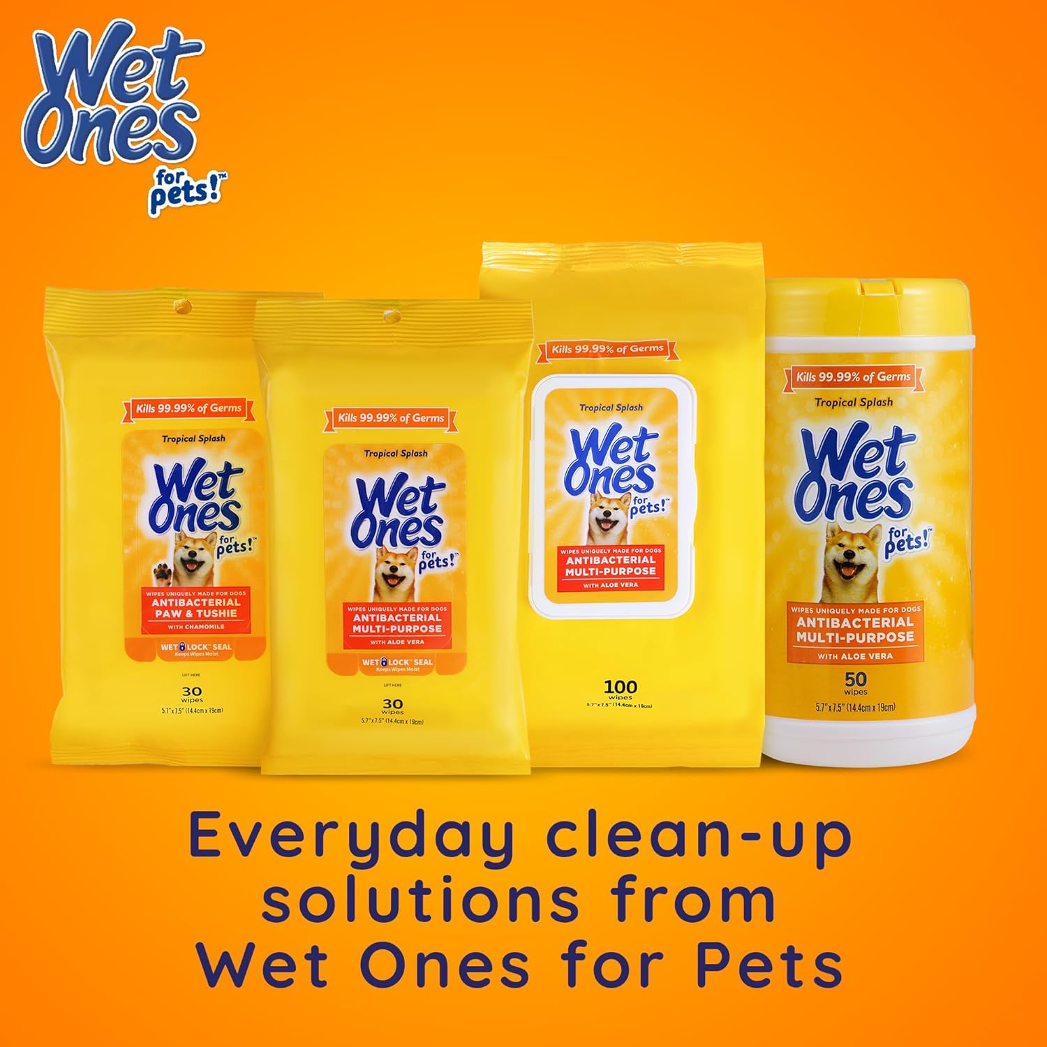 Wet Ones for Pets Antibacterial Dog Paw Cleaner with Built-in Scrubber