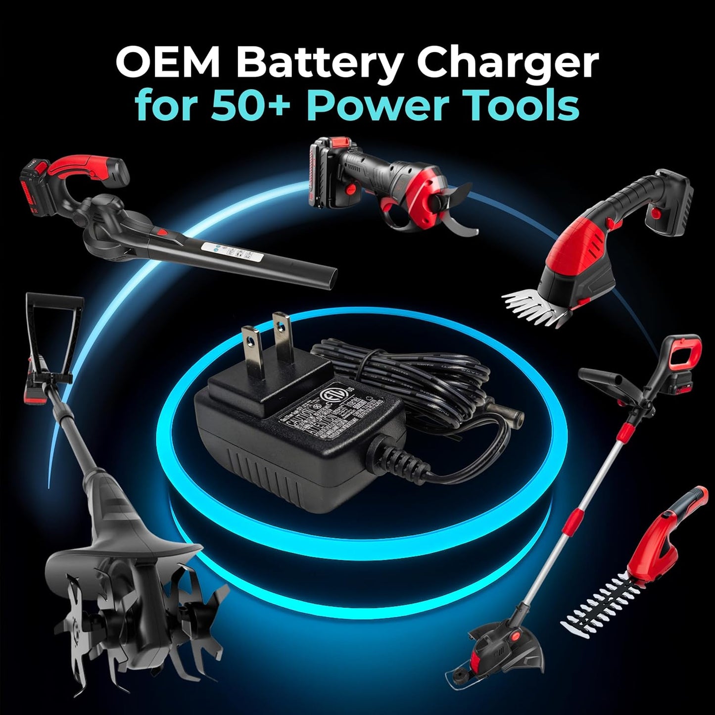 MZK OEM 20V Battery Charger Compatible with Cordless Leaf Blower Lawn 