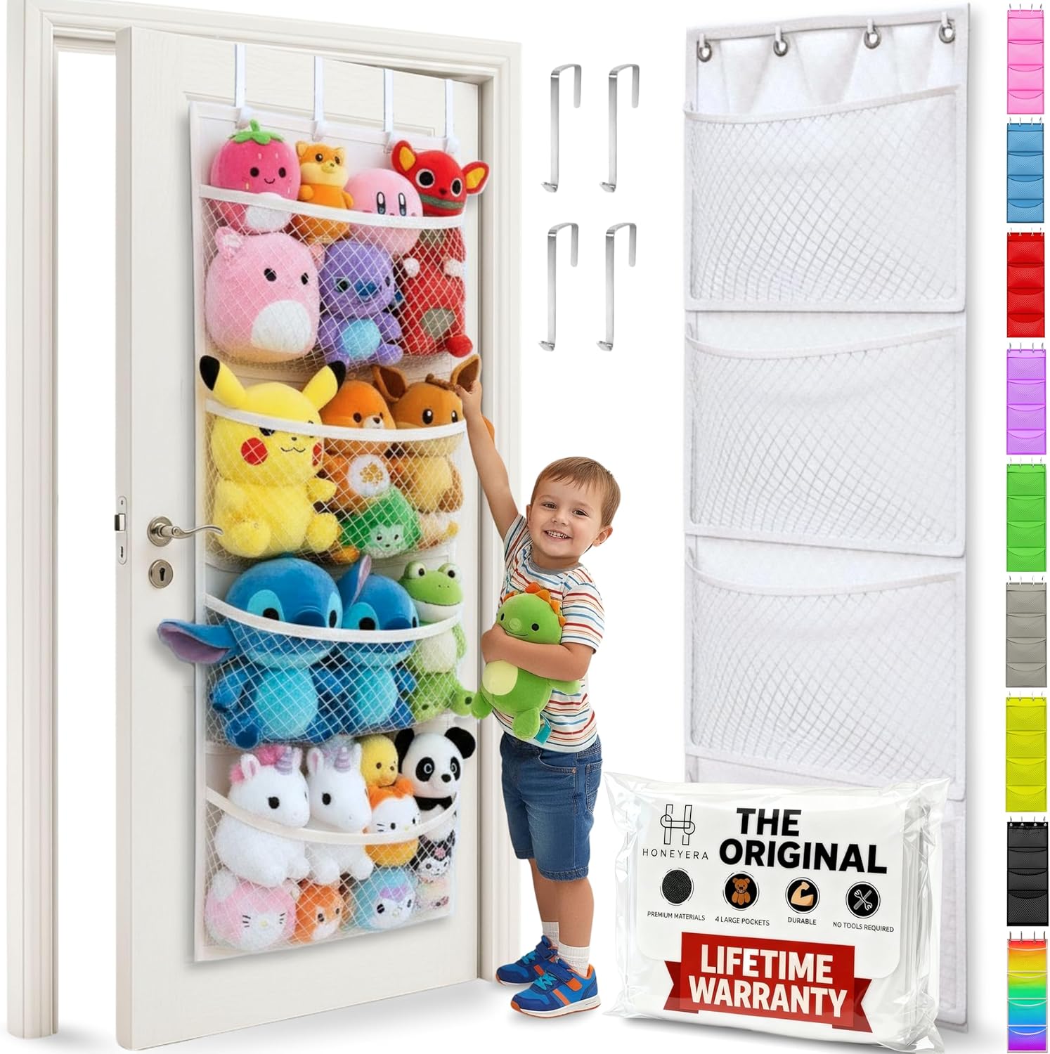 Honeyera The Original Stuffed Animal Storage (Patented) - Over Door Or