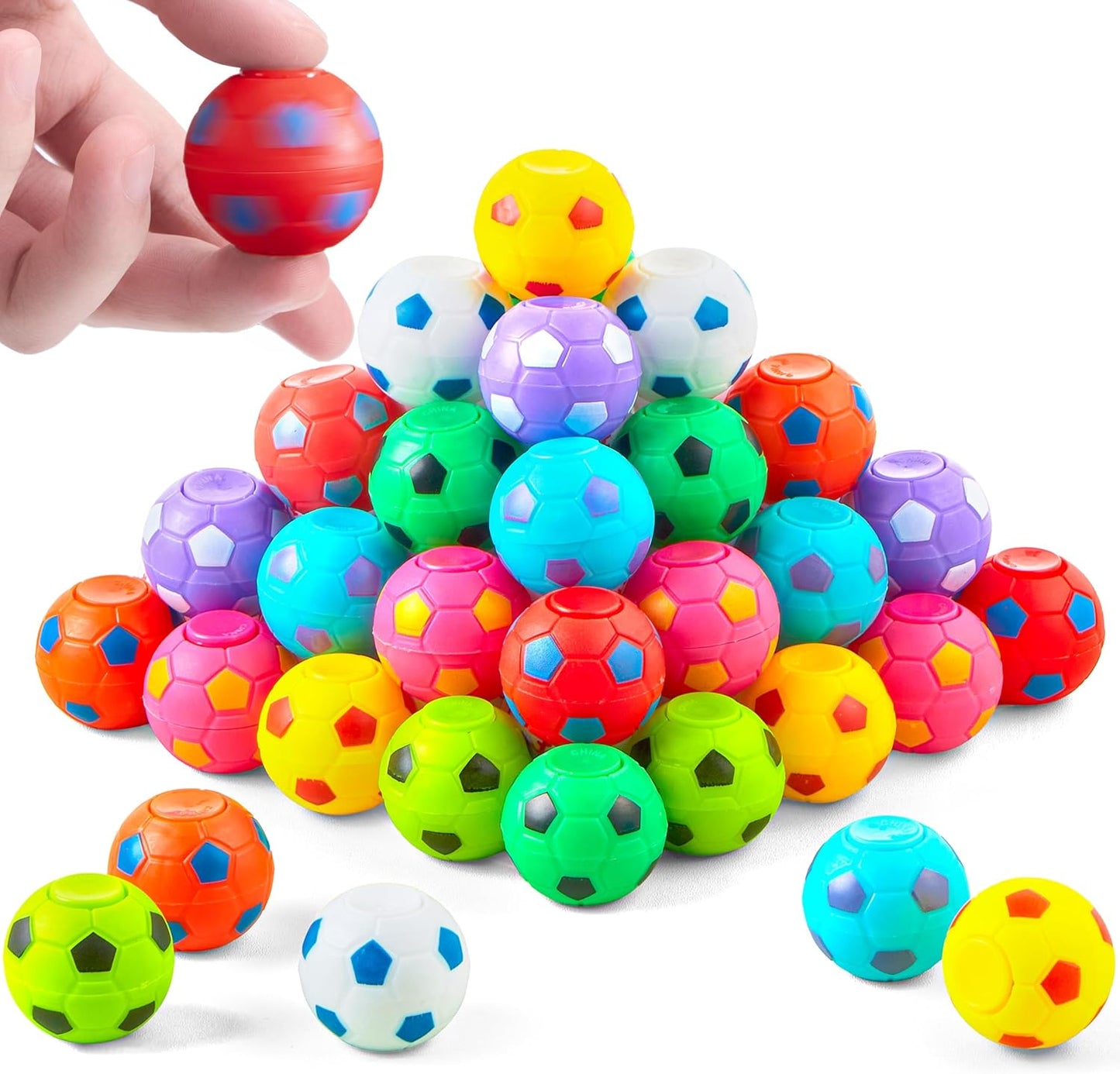 JOYIN 36 Pack Soccer Fidget Spinners for Kids, Soccer Party Favors, Fidget Toys Bulk, Stress Balls, Easter Egg Fillers Goodie Bag Stuffers for Birthday Party, Treasure Box for Classroom