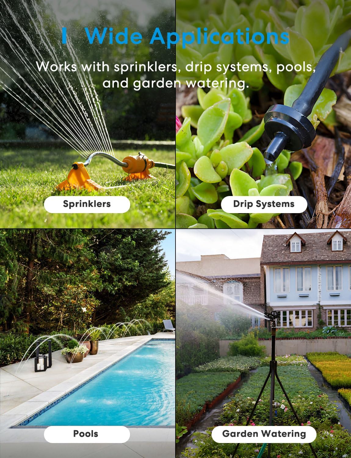 meross WiFi Water Hose Timer, Smart Sprinkler Timer with Brass Inlet &