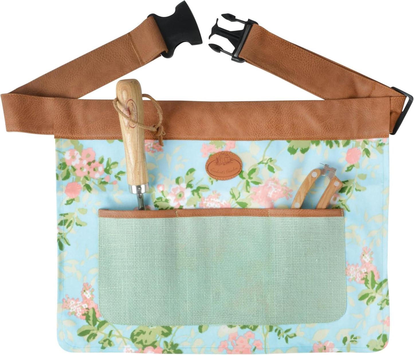 Fallen Fruits Floral Outdoor Gardening Tool Belt Adjustable Durable 4 Pockets Waist Apron (46cm x 35cm)