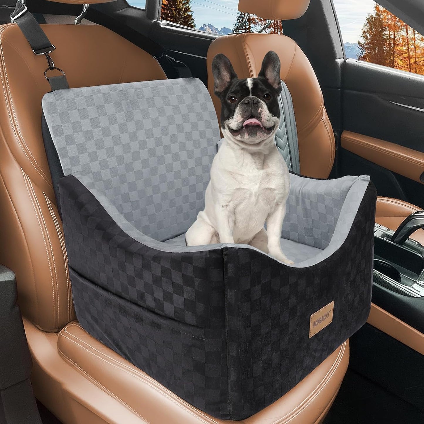 JOEJOY Elevated Dog Car Seat for Small/Medium Dogs up to 35 lbs, Memor