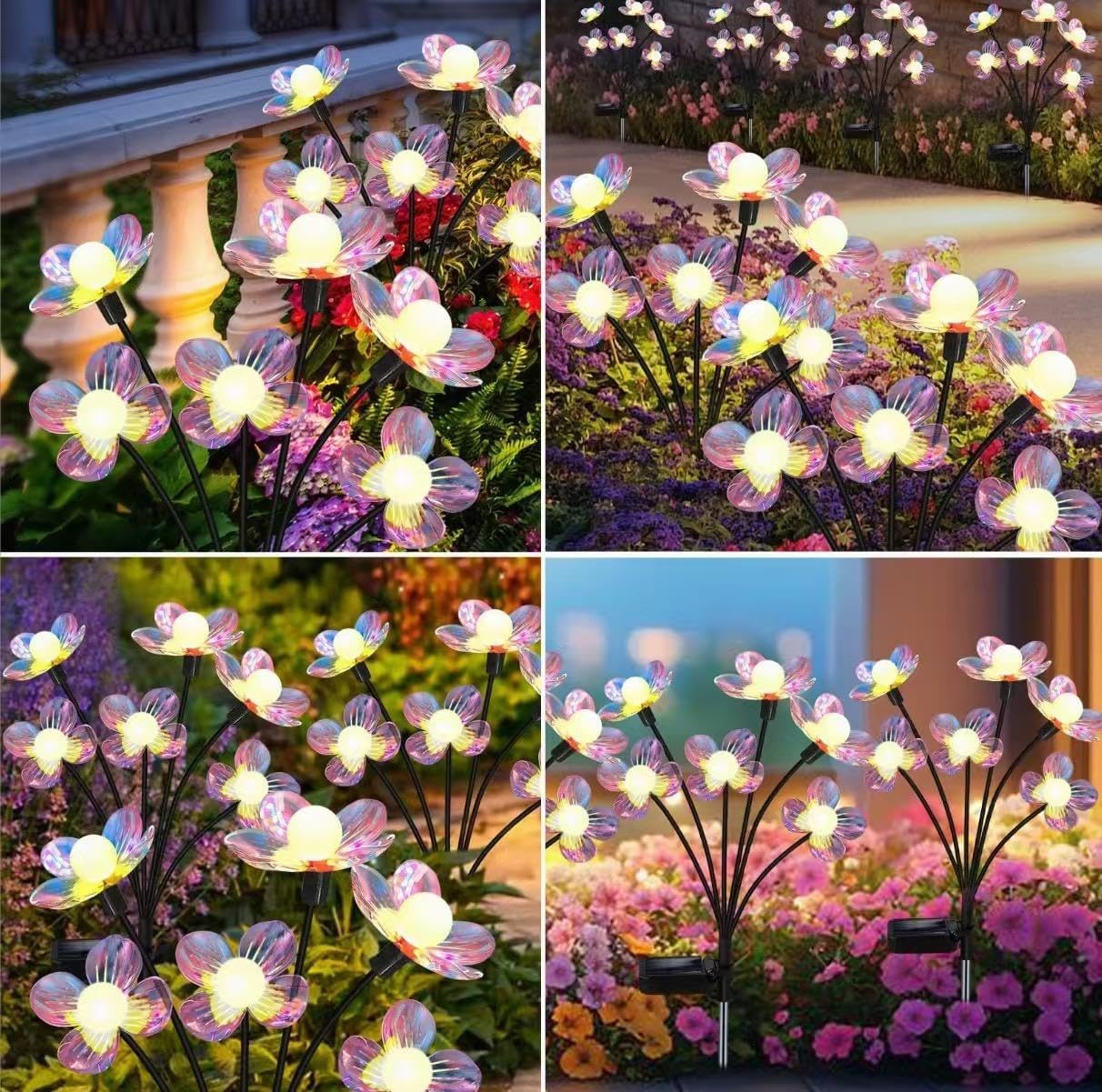 Outdoor Solar Flower Light for Party Holiday Landscape Garden Lawn Park Decor