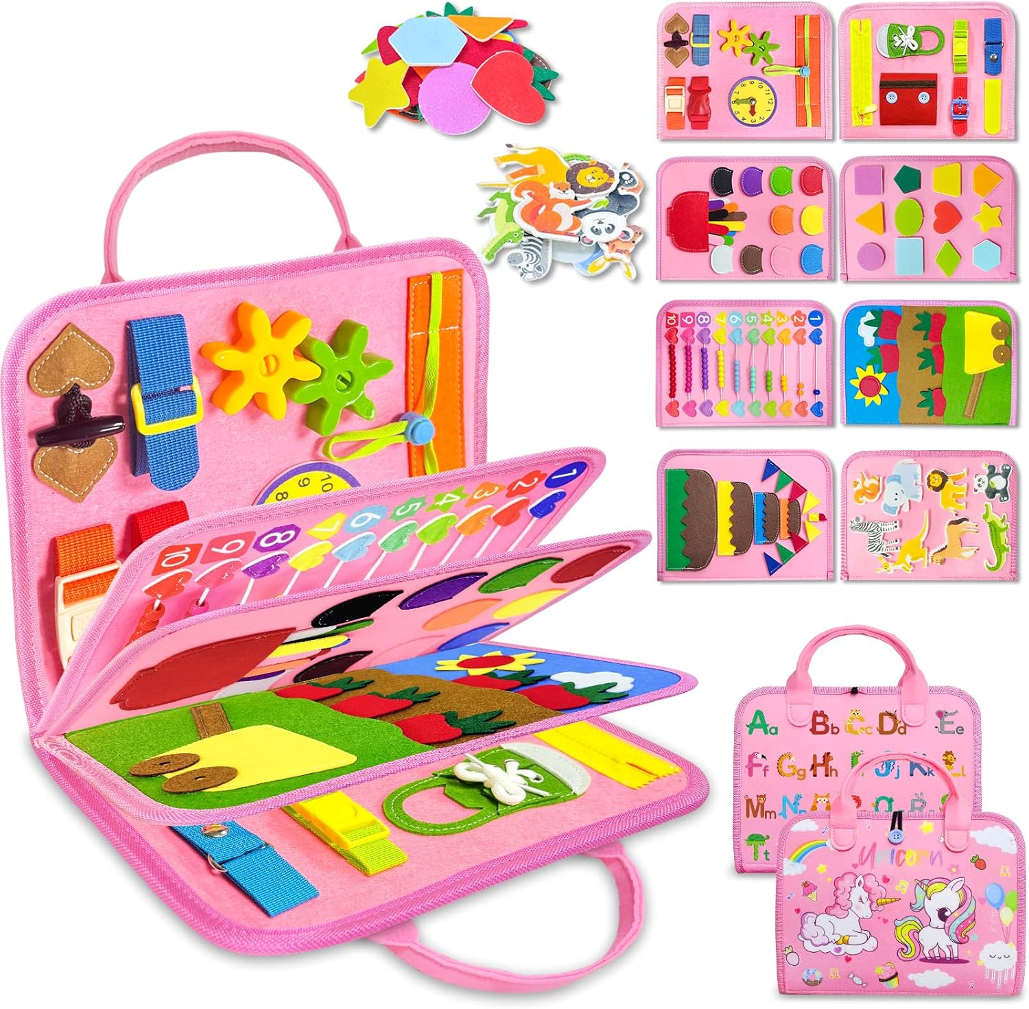 Exorany Busy Board Montessori Toys for Toddler Girl Birthday Gifts, Bu
