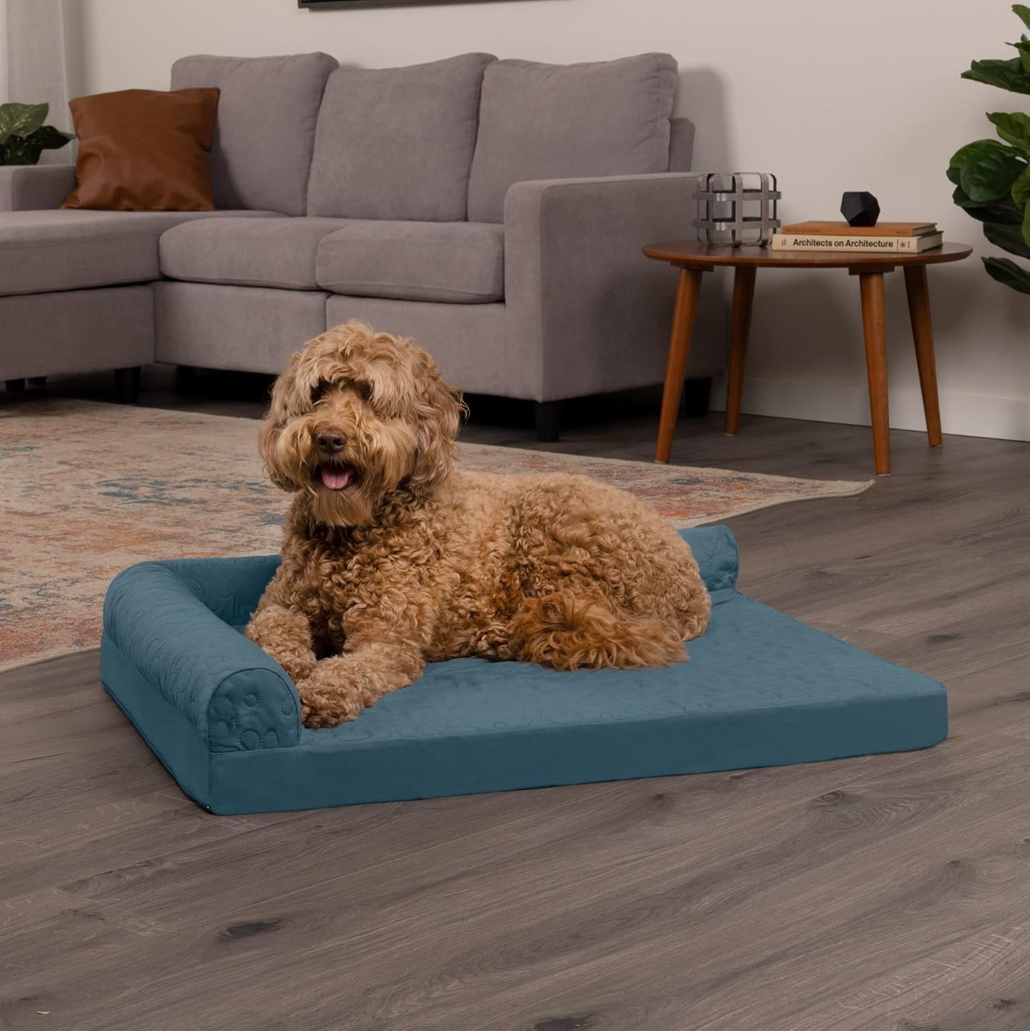 Furhaven Orthopedic Dog Bed for Large/Medium Dogs w/ Removable Bolster