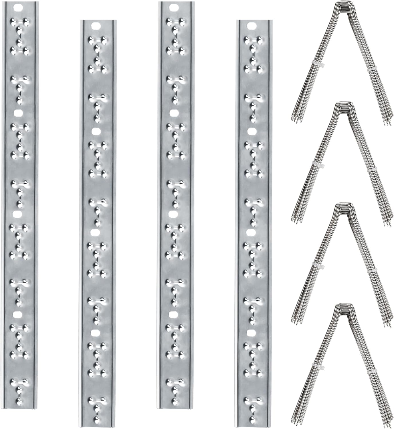 Hausse Stainless Steel Bird Spikes 4 Pack, Squirrel Small Birds Pigeons Crows and Woodpeckers Deterrent Devices Bird Repellent Spikes, Assemble Easily Covers 4 Feet for Outdoor Wall Fence