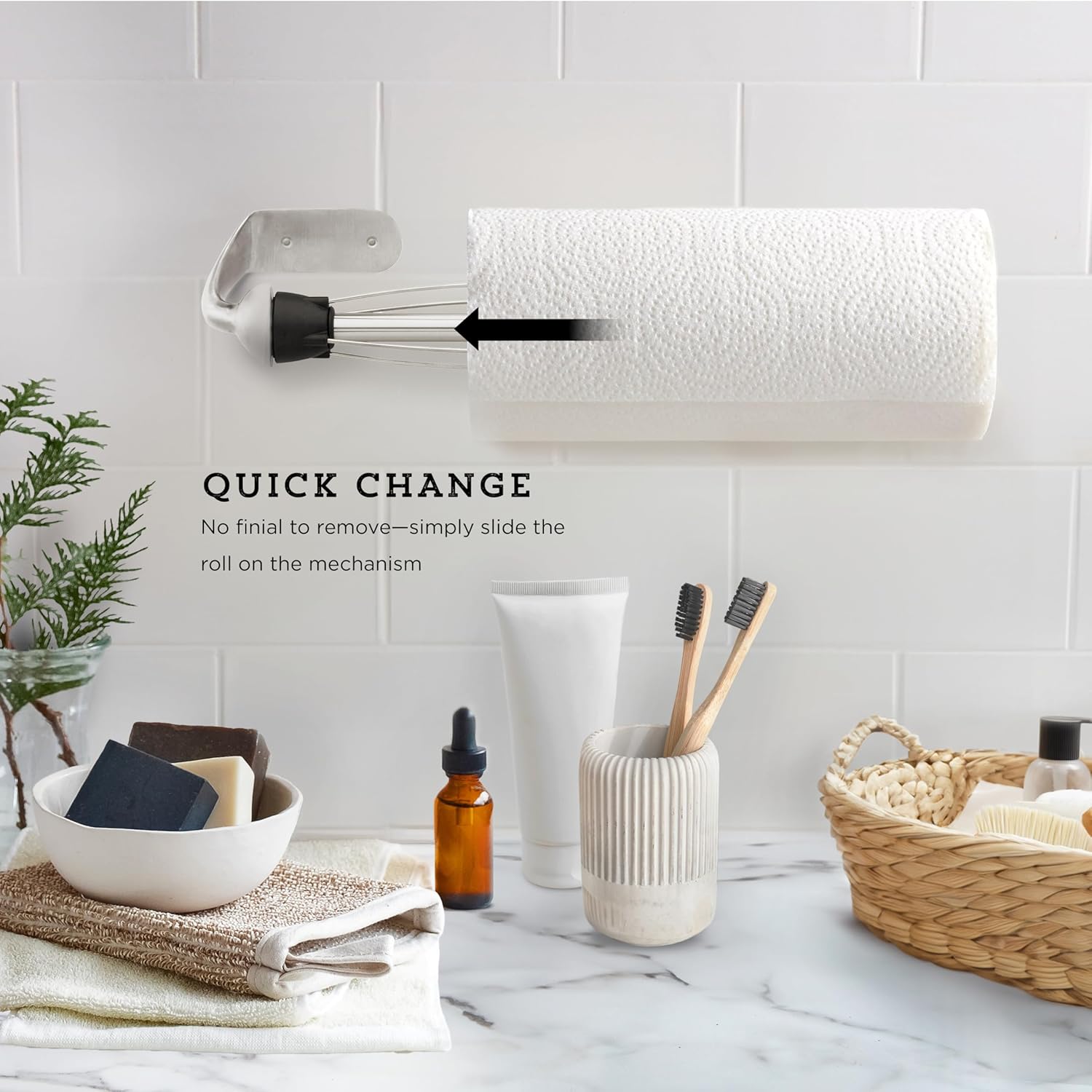Kamenstein Perfect Tear Wall Mount Paper Towel Holder, Patented Design