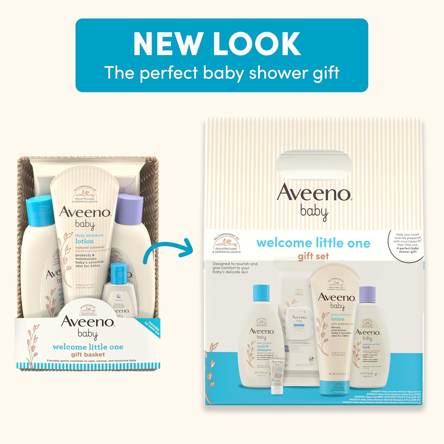 Aveeno Baby Welcome Little One Gift Set, Skincare Set with Nourishing 