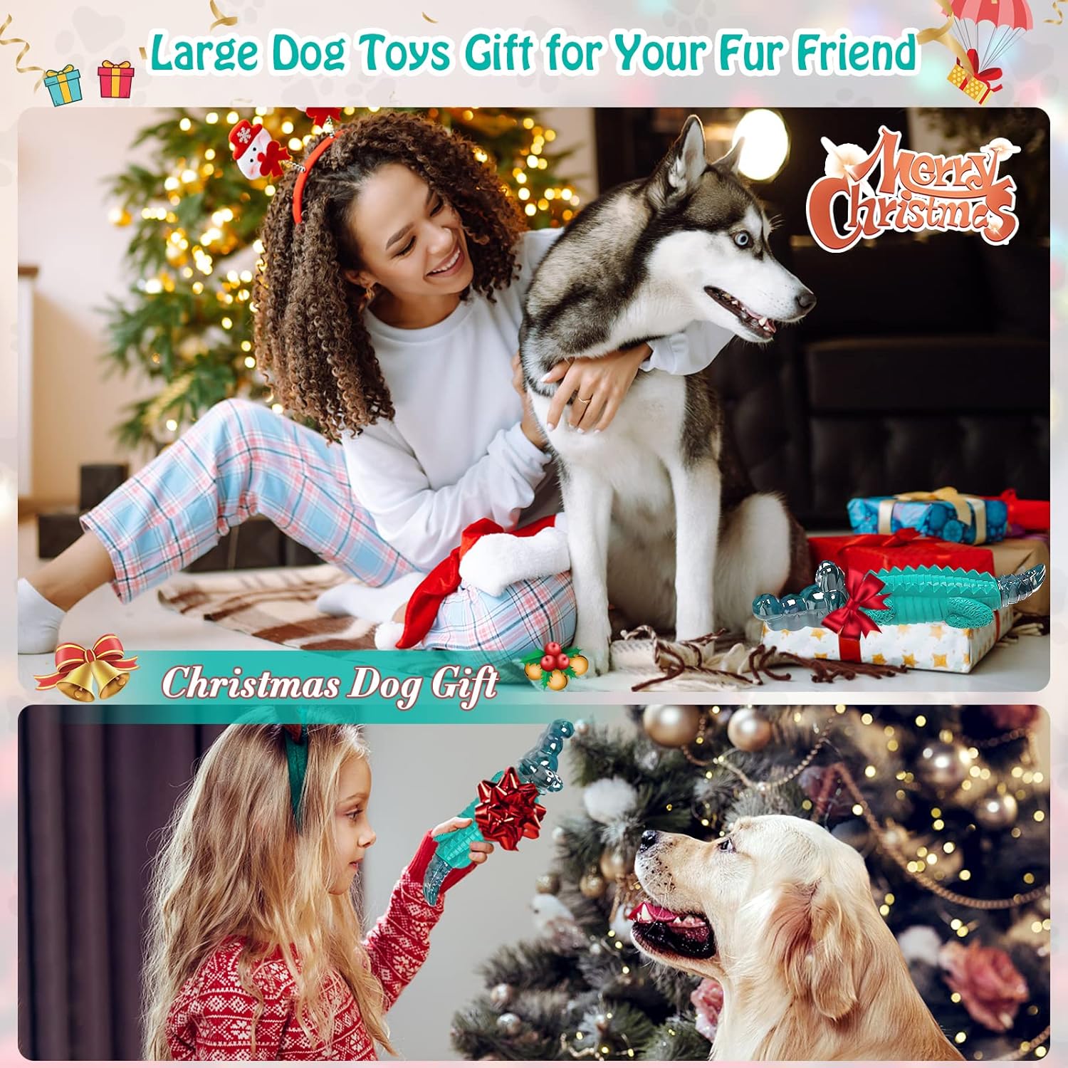 Dog Toys for Aggressive Chewers - Tough,Indestructible Dog Chew Toys f