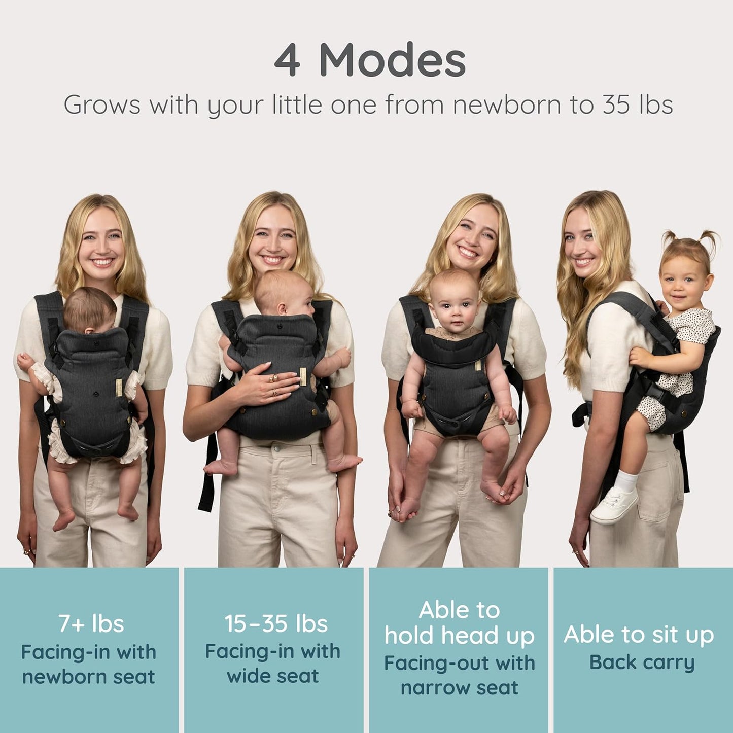 Infantino Flip Luxe 4-in-1 Convertible Baby Carrier, Ergonomic Infant 