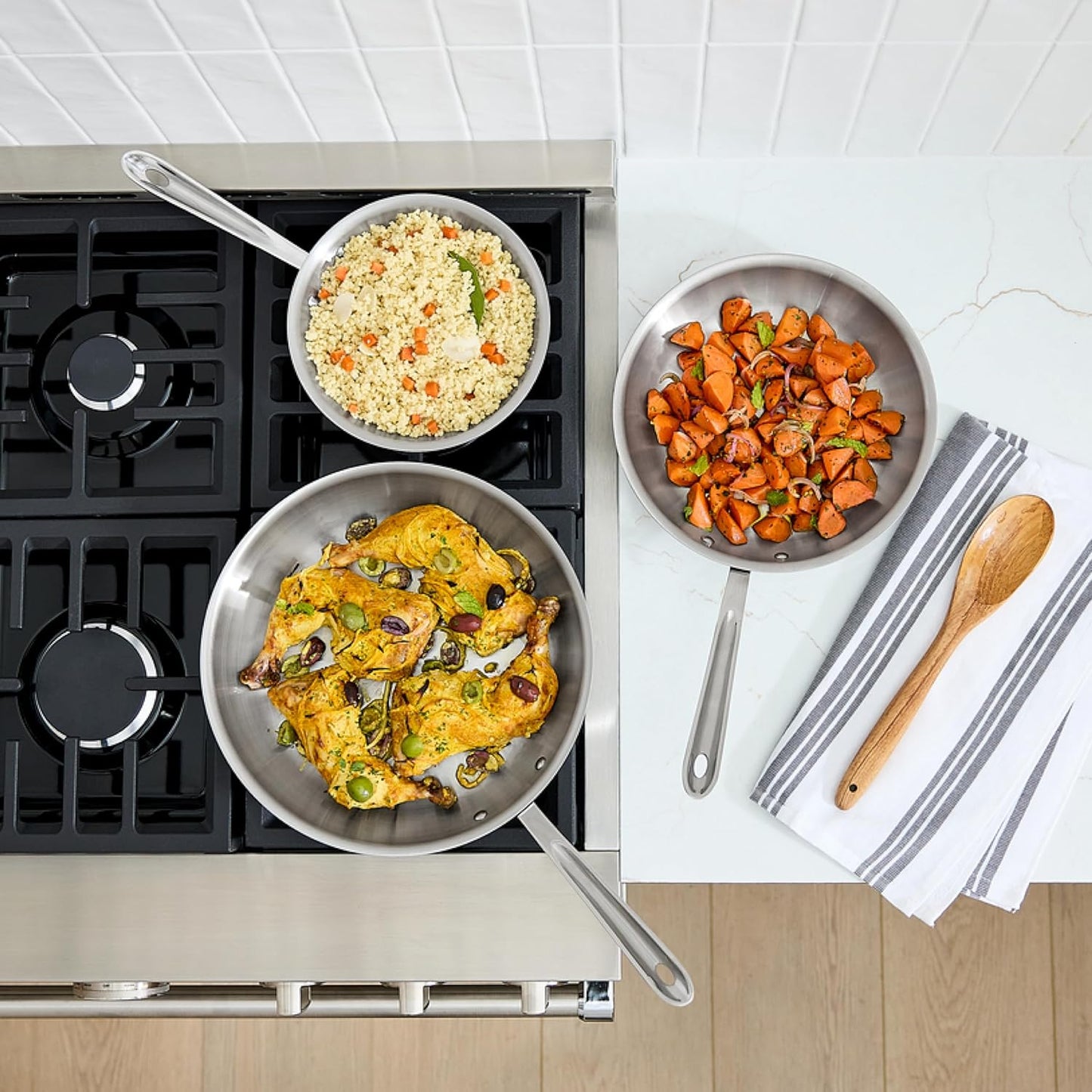 All-Clad D5® Stainless Steel Core 10 Piece Cookware Set- Made in USA- 