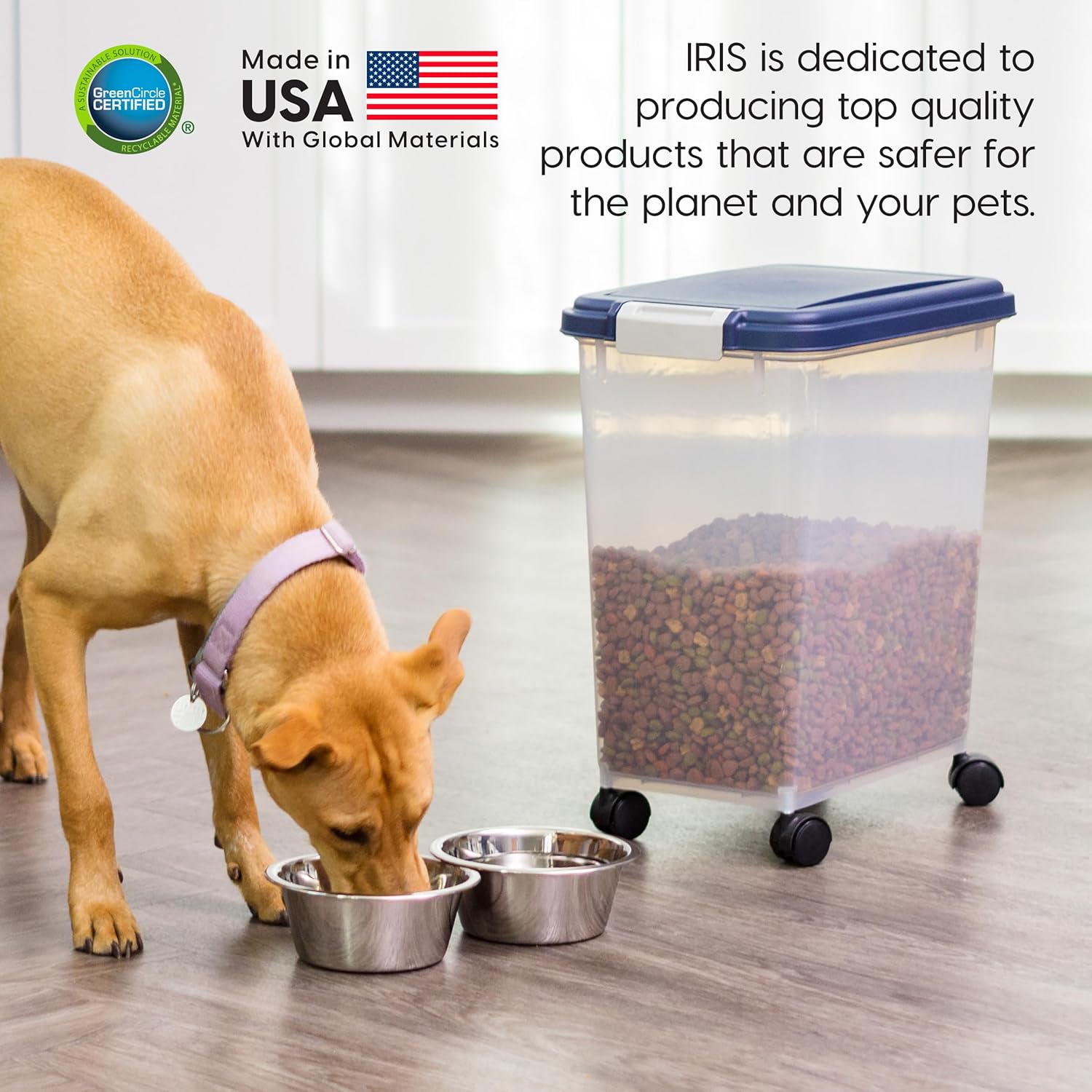 IRIS USA Airtight Dog Food Storage Container, Up to 30 lbs, Attachable