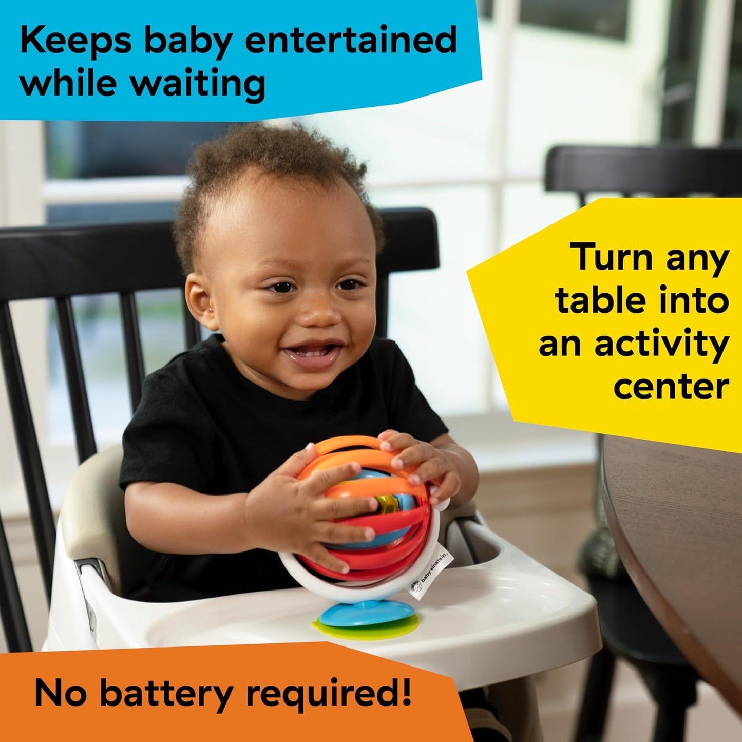 Baby Einstein Sticky Spinner BPA-Free High Chair Activity Toy, Ages 3 