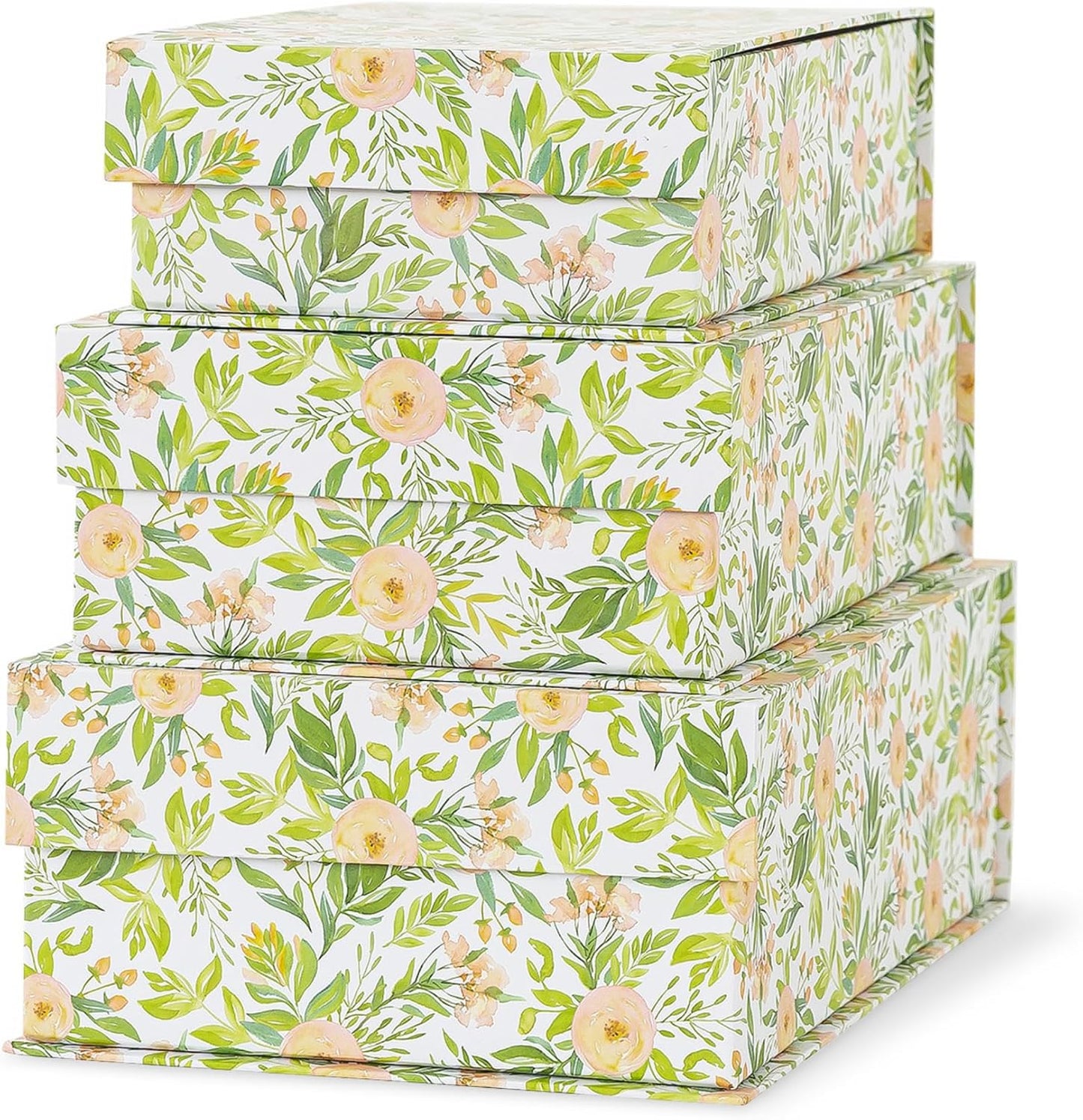 Soul & Lane Decorative Cardboard Storage Boxes, Set of 3 Floral Patter