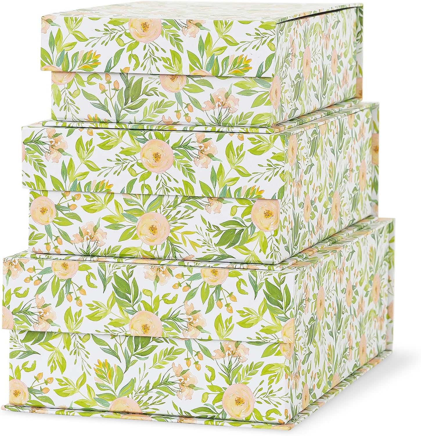 Soul & Lane Decorative Cardboard Storage Boxes, Set of 3 Floral Patter