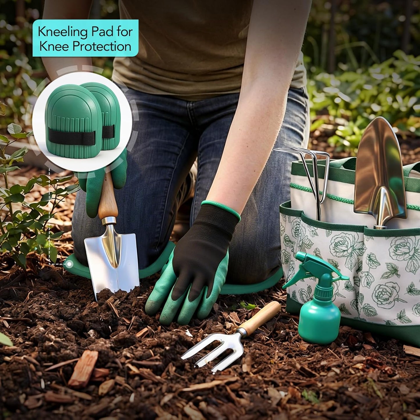 Bluemars Gardening Hand Tool Kit 14PCS Heavy Duty Stainless Steel Gard