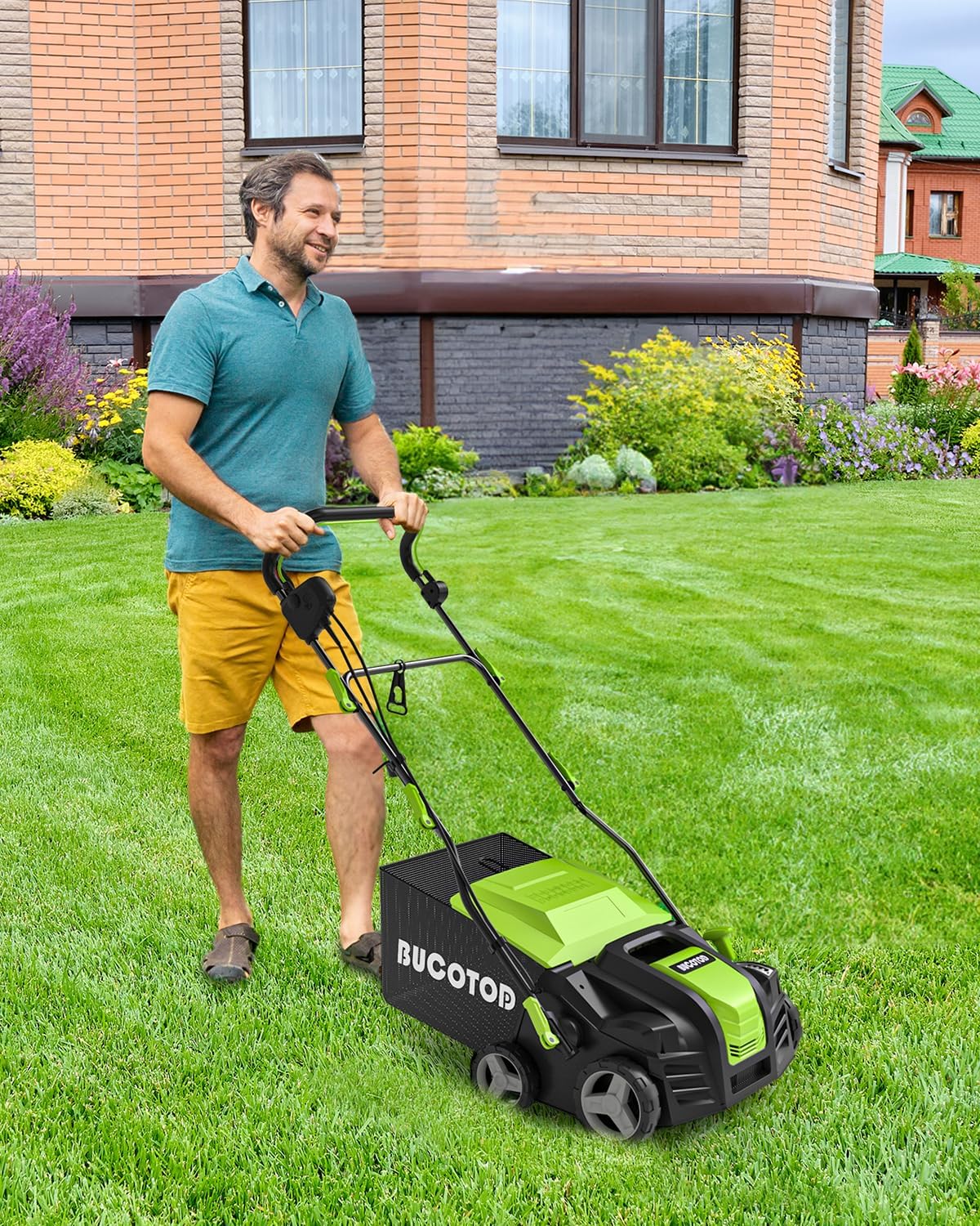 2-in-1 Dethatcher & 16-Inch Scarifier Electric Corded, 15 Amp Copper M