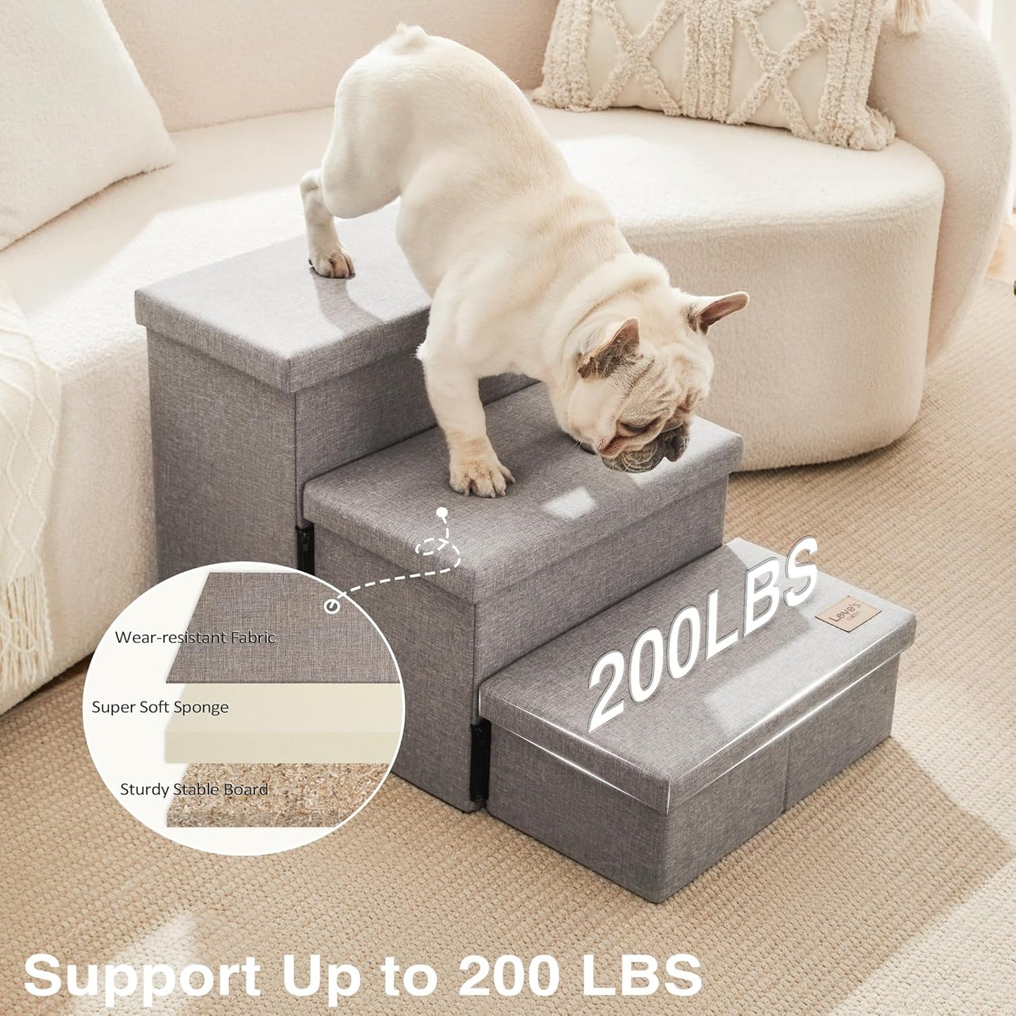 Love's cabin Dog Stairs for High Bed 18" H, Foldable Pet Stairs for Sm