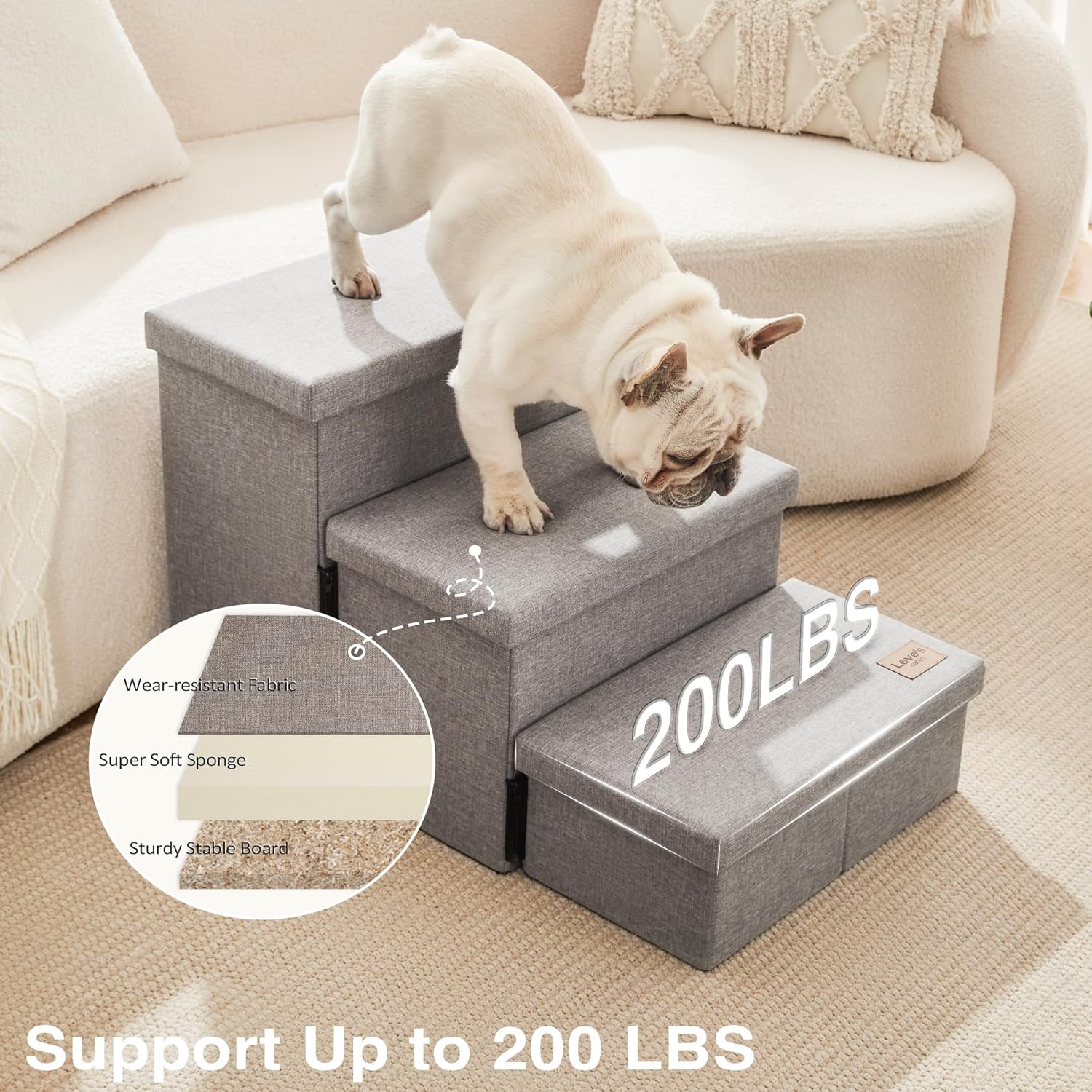Love's cabin Dog Stairs for High Bed 18" H, Foldable Pet Stairs for Sm