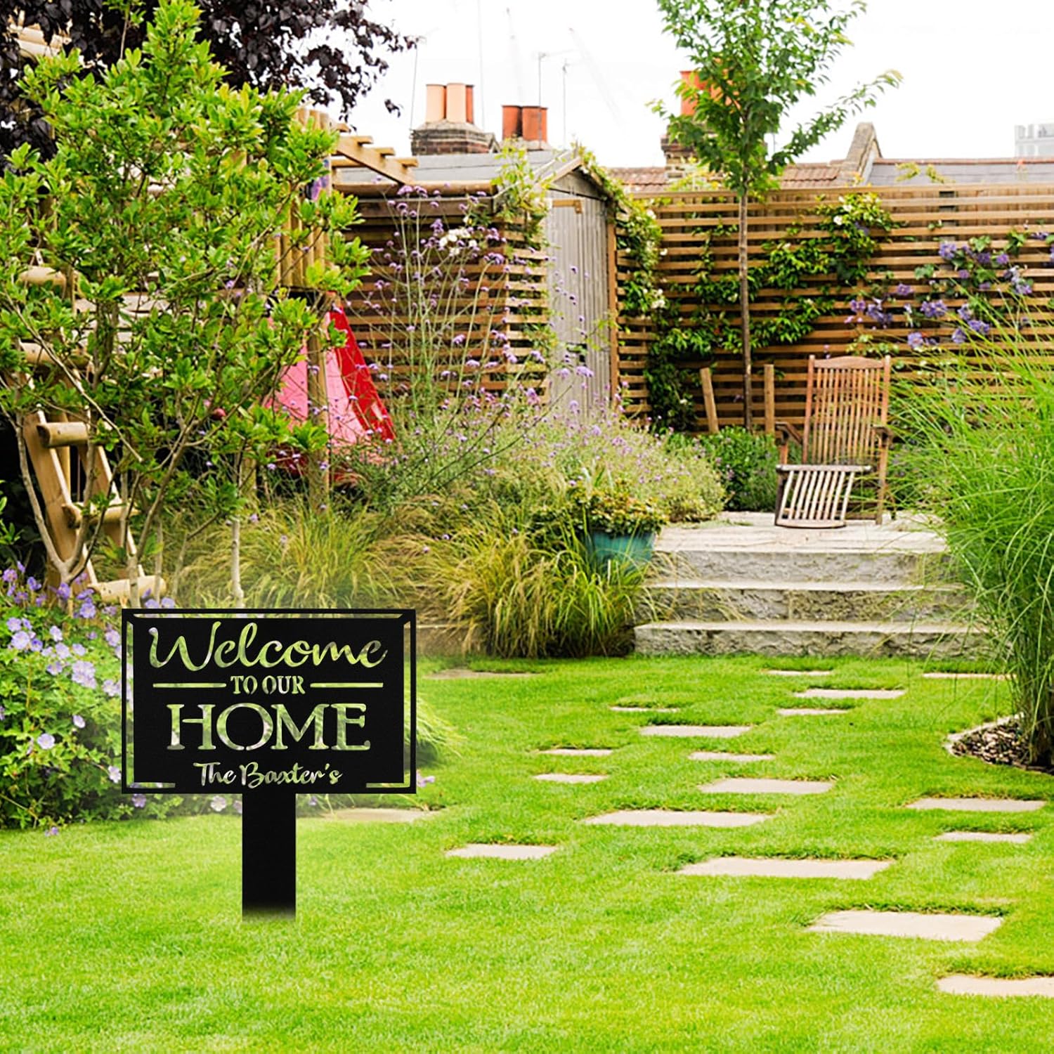 Custom Metal Garden Signs with Stake, Personalized Garden Signs for Ou
