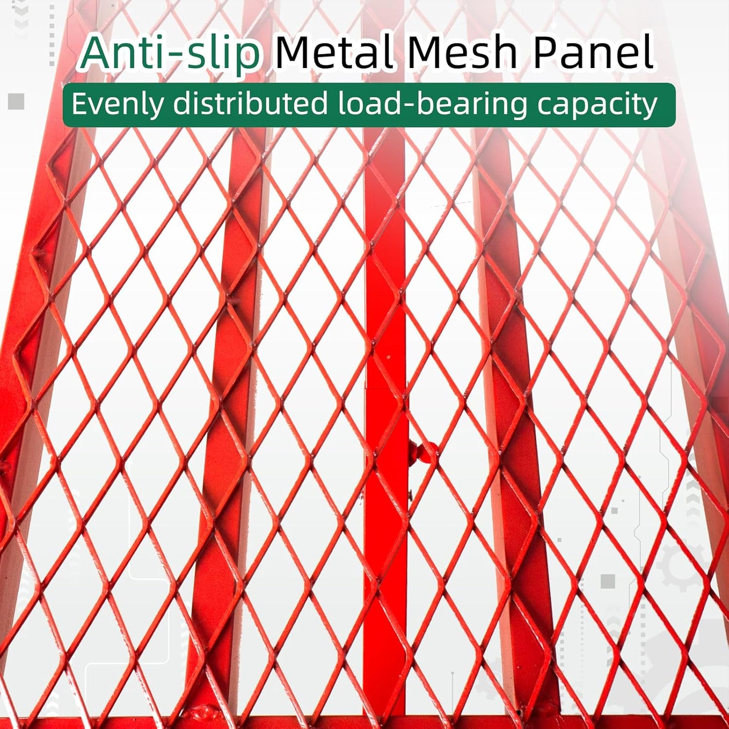 Folding Scaffolding Platform, 71(L) x15.7(W) x51(H)''770 Lbs, Adjustab
