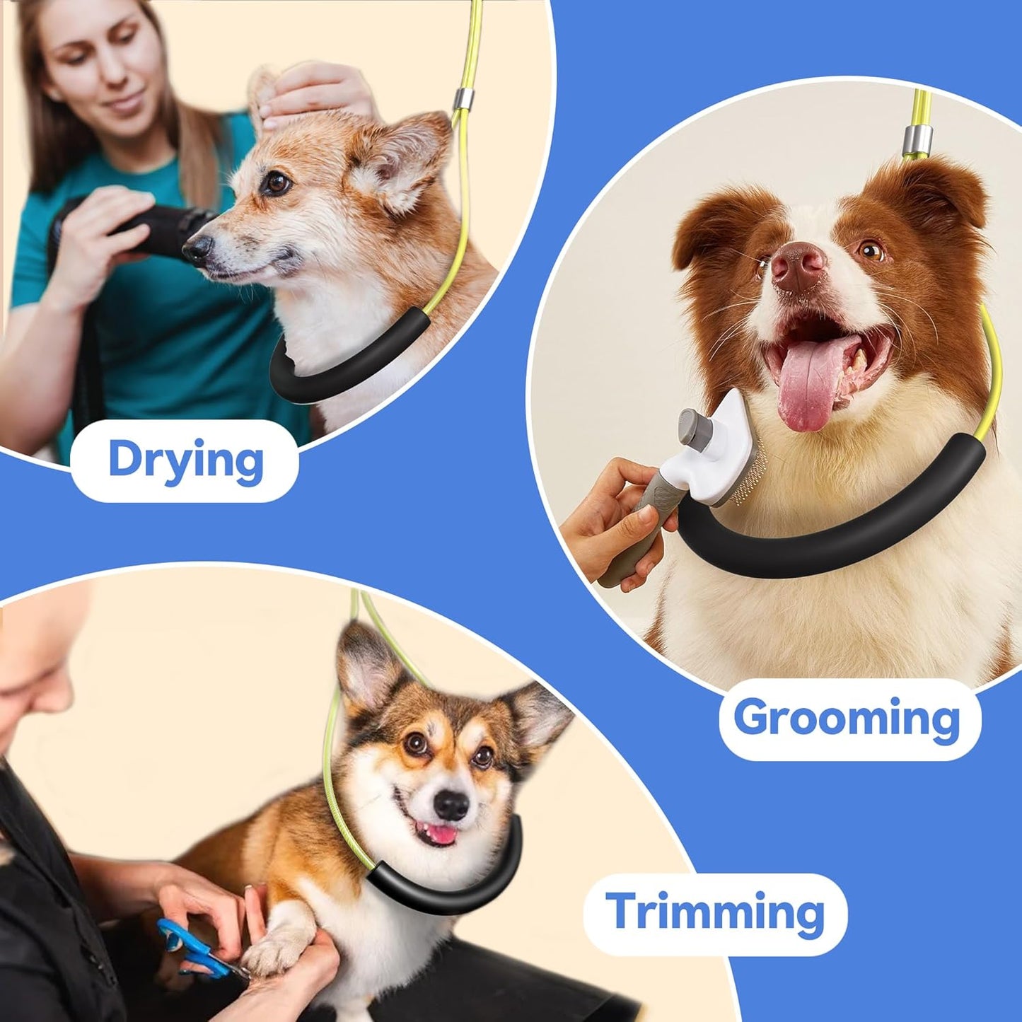 Foldable Dog Grooming Arm with Clamp: Adjustable Height 26"-40", Dog G