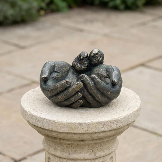 Sagebrook Home Bronze Giving Hands Birdfeeder Enchanting 9" Polyresin 