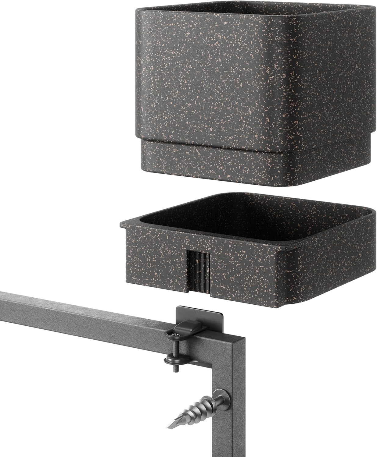 Umbra Cubiko Wall Planter with 4 Lightweight and Durable Pots (Black)