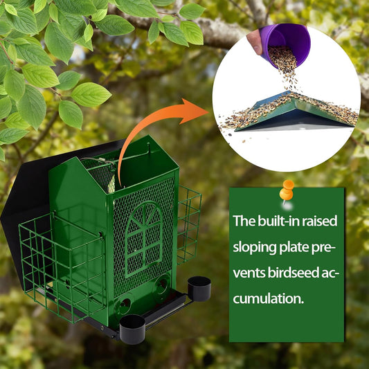 Outdoor Metal Hanging Bird Feeder Large Capacity Premium Wild Bird Fee