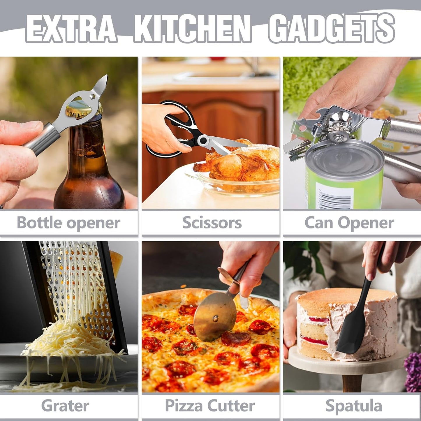 Kitchen Utensils Set- 34PCS Silicone Cooking Utensil with Holder, Umit