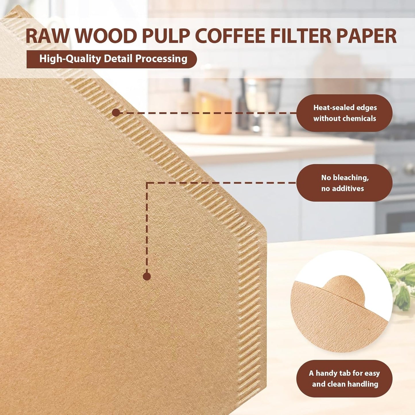 200 Count Coffee Filters #4, Disposable Cone Coffee Filters 8-12 Cup, Unbleached Natural Paper Size 04 Paper Filters for Pour Over and Drip Coffee Maker