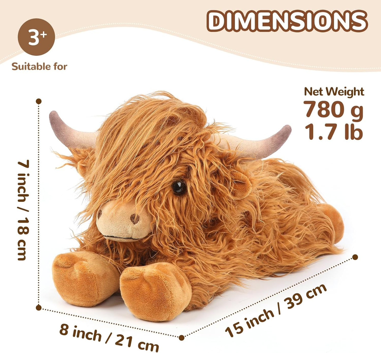 Highland Cow Stuffed Animals, Microwavable Stuffed Animals Heating Pad