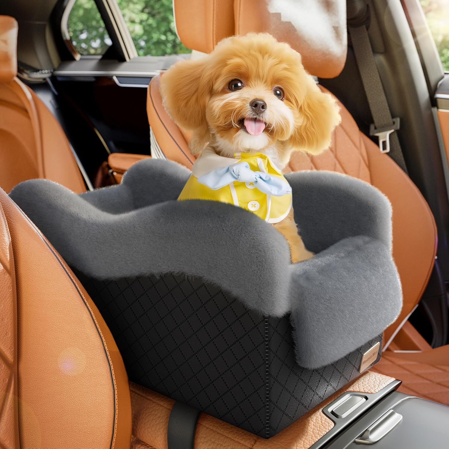Portable Small Dog Seat for Car, Luxury Center Console Dog Car Seat Bo