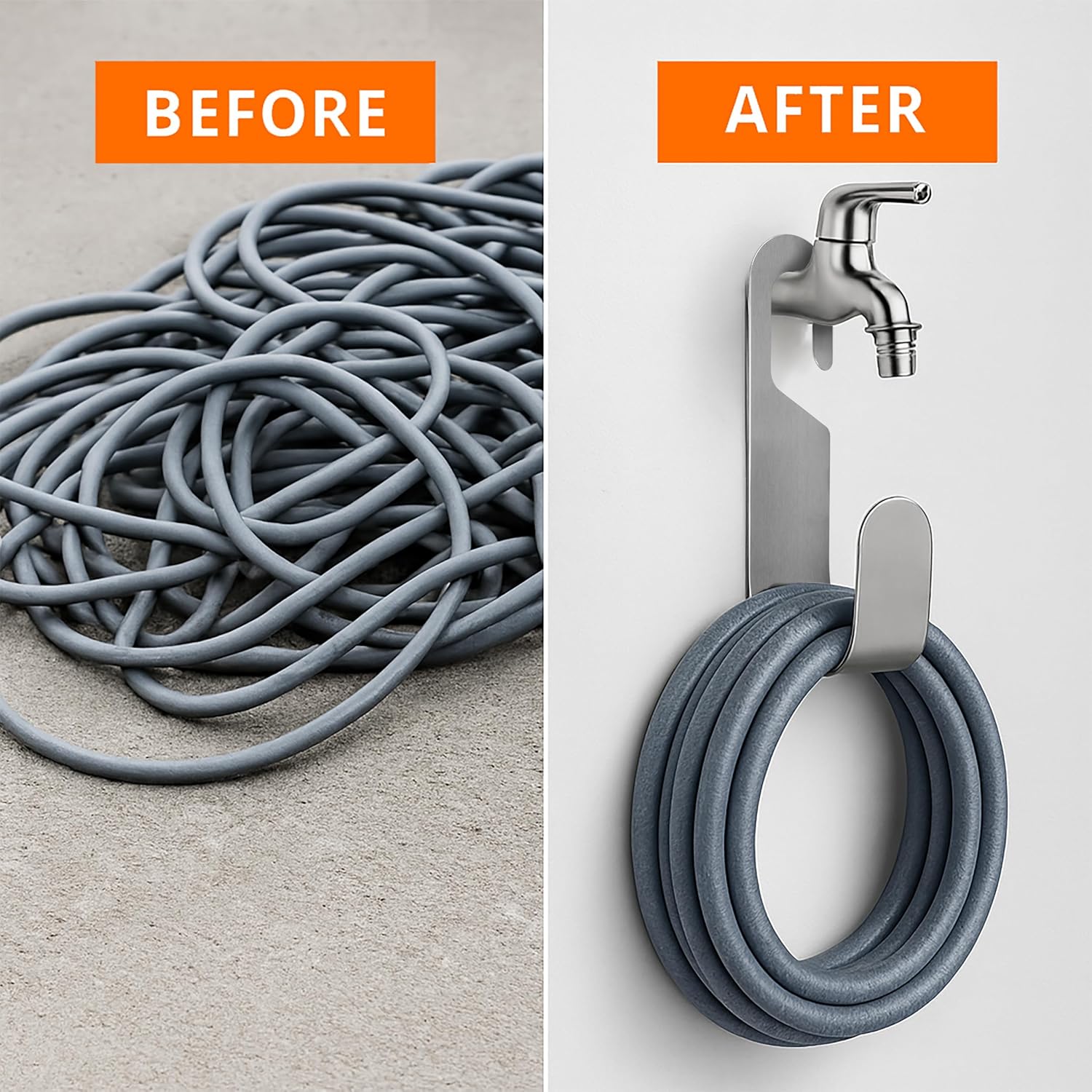 Metal Garden Hose Holder Hanger Hook for Outside 304 Stainless Steel H