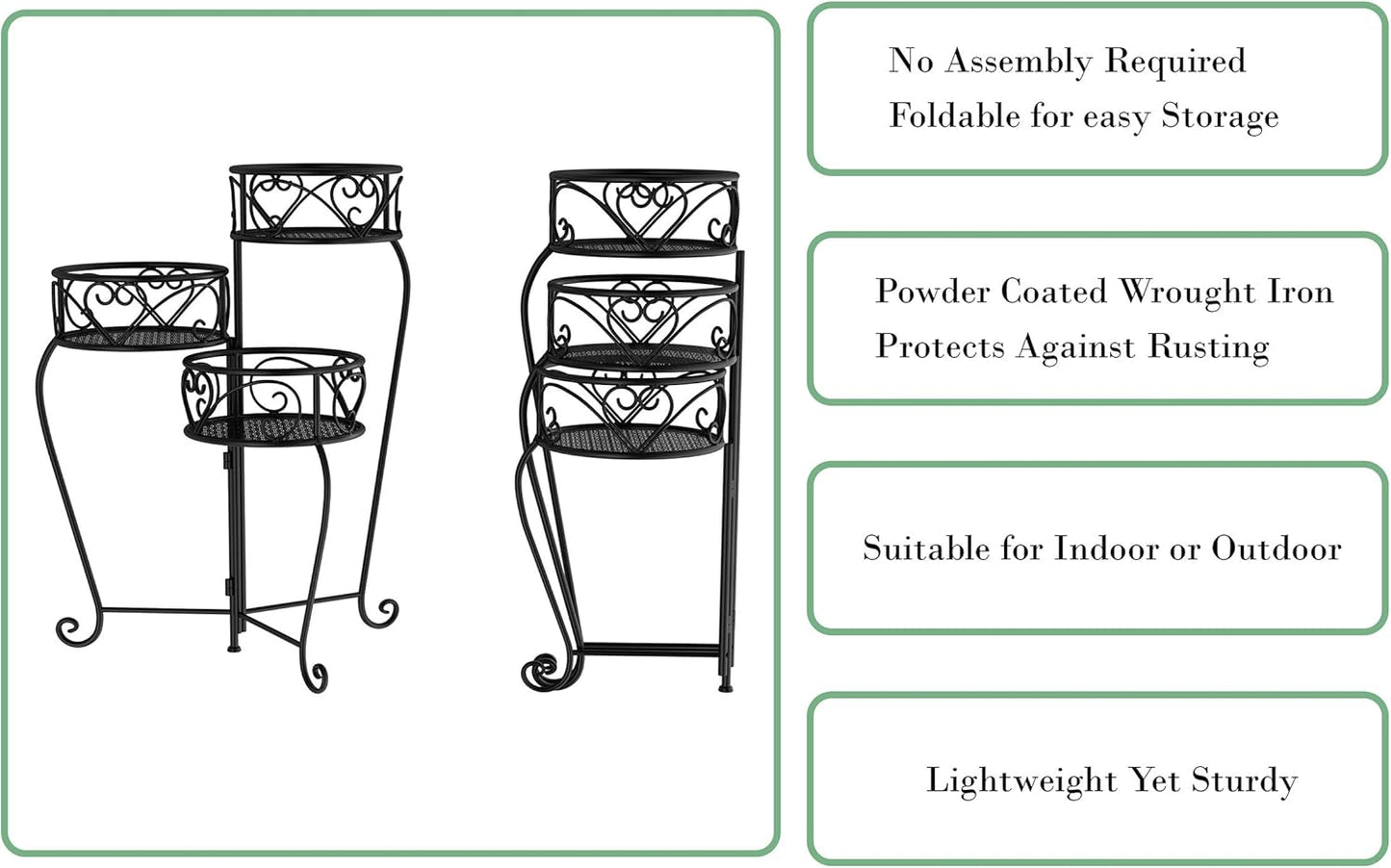 Pure Garden Tricycle Plant Stand 2-Tiered Indoor or Outdoor Decorative