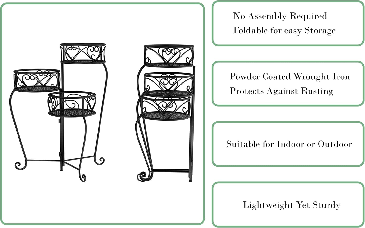 Pure Garden Tricycle Plant Stand 2-Tiered Indoor or Outdoor Decorative