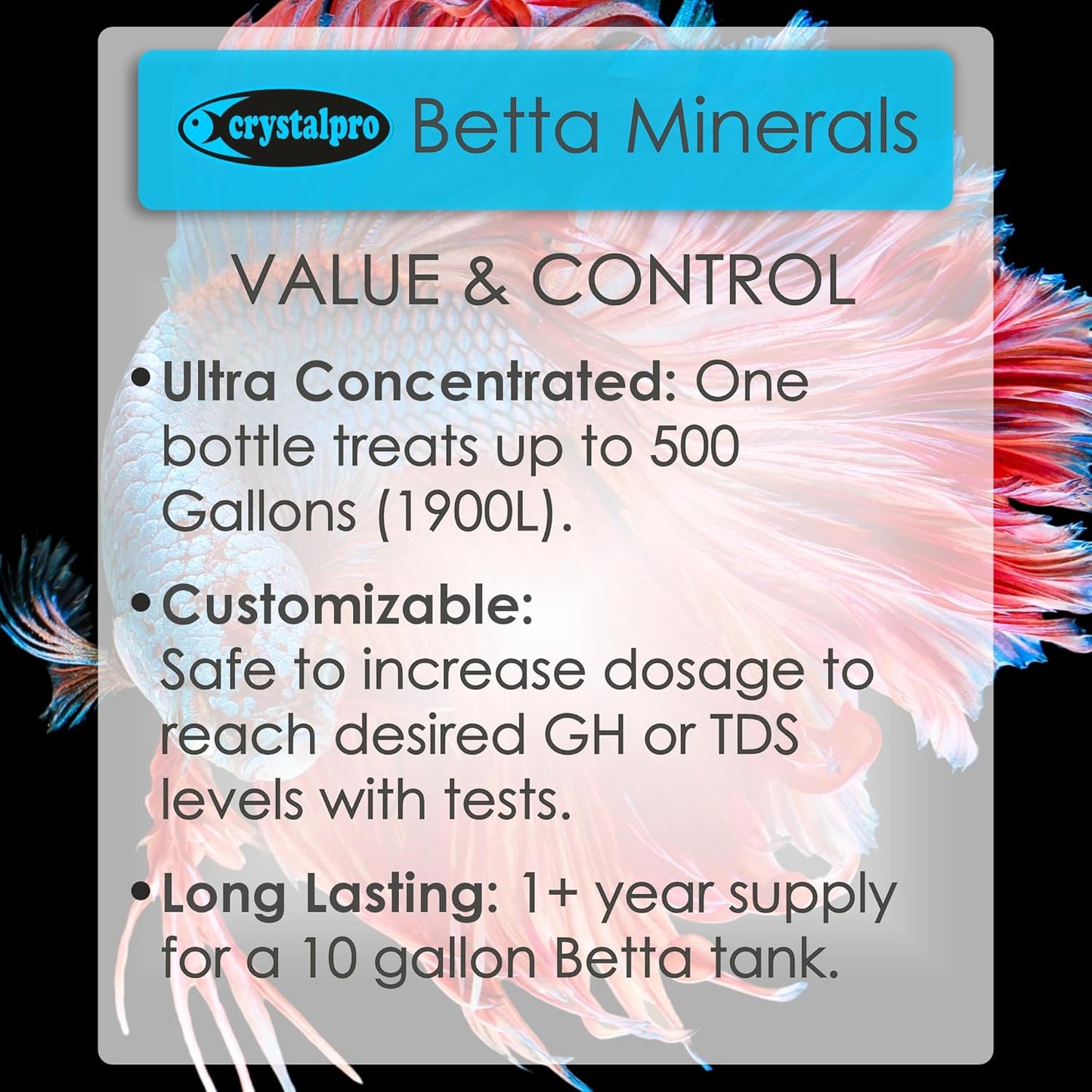 Betta Minerals for Betta Fish Health - Reduces Stress - Boosts Protect