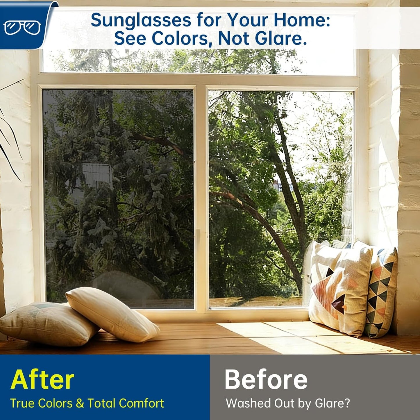 Coavas One Way Privacy Window Film with Tools, Window Tint Adhesive Shatterproof Film for Home, Premium PET Heat Control Daytime Reflective Mirror Coverings, Black, 17.5 x 78.7 Inch