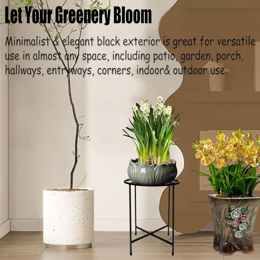 Plant Stand Outdoor Indoor 15'' Tall Set of 1, Retro Design Single Rus
